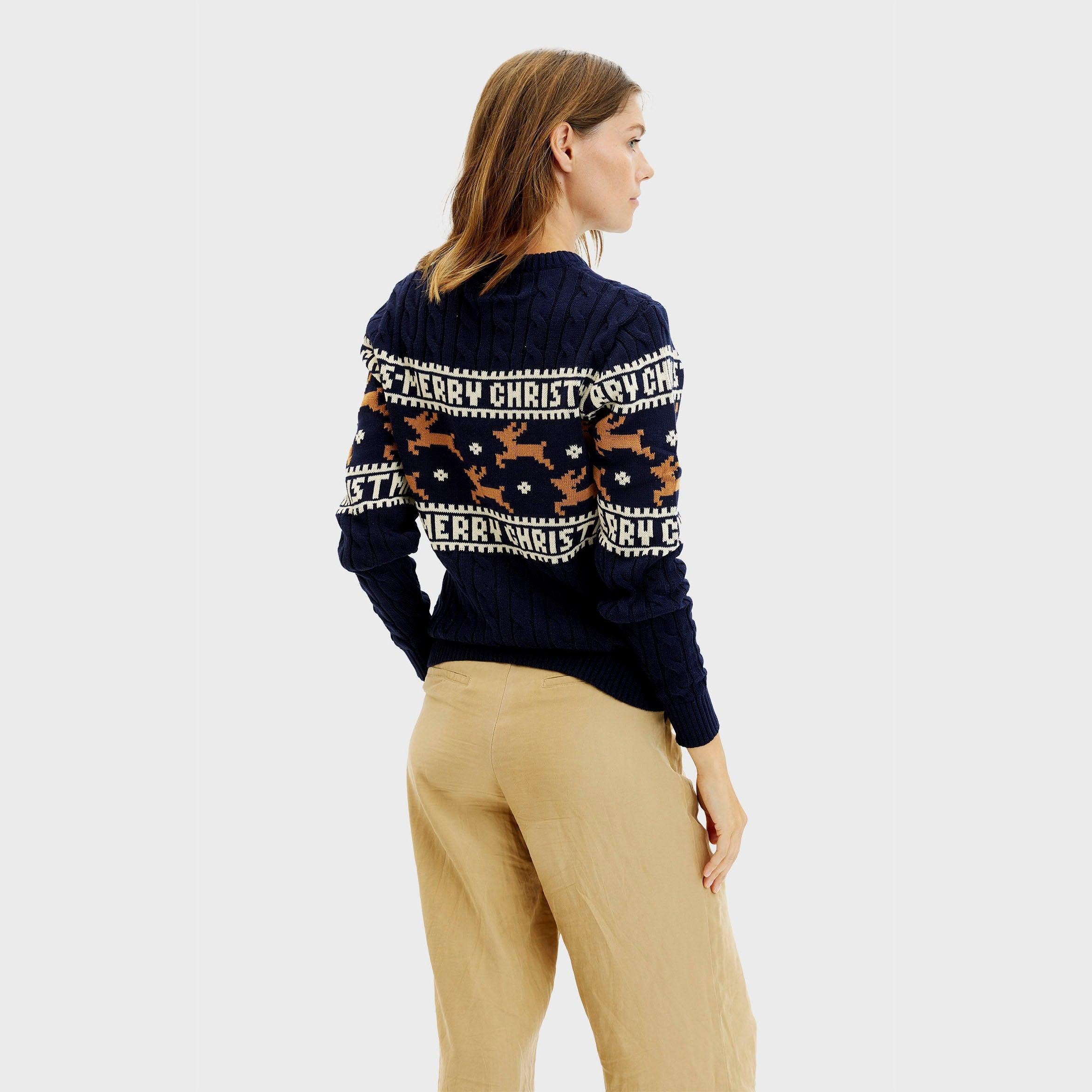 The Elegant Blue Christmas Sweater β Women
